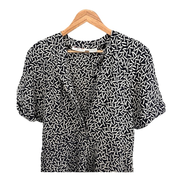 Talbots Vintage Maxi Dress Navy White Pattern Women’s Size 6 - Picture 3 of 4